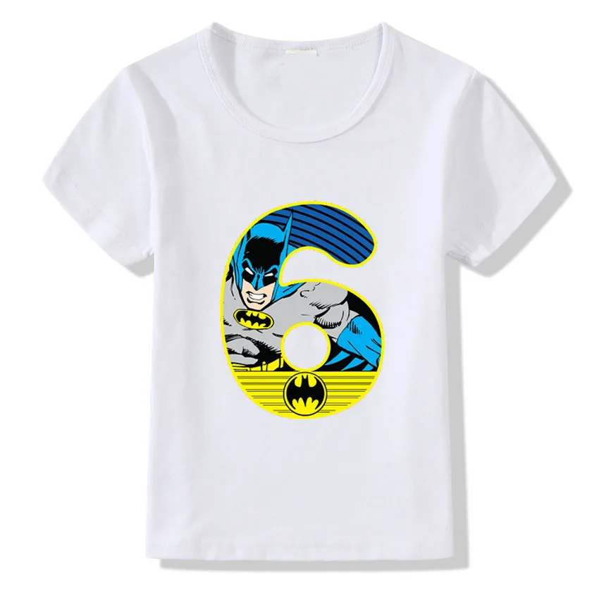 Модная футболка с арабскими цифрами от 1 до 9 лет детские летние топы в стиле «Мстители Харадзюку» для мальчиков и девочек, футболка с круглым вырезом - Цвет: C15