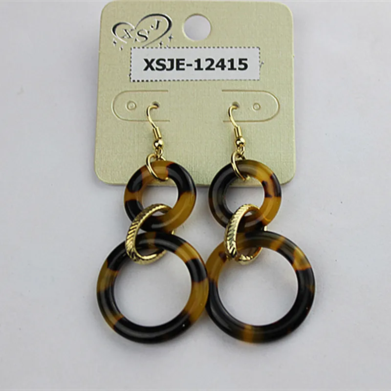 

Double loop leopard popular romantic noble classical girls birthday party gift earrings wholesale free shipping!