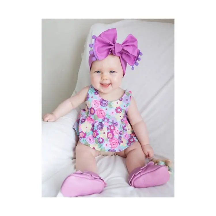 

Summer 2Pcs Flower Dresses Headband Sleeveless Round Neck Girl Clothing Princess A-Line Sundress Baby Girl Toddler Dress 0-24M