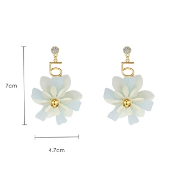 

Temperament personality long versatile pendant earrings retro simple flower earrings