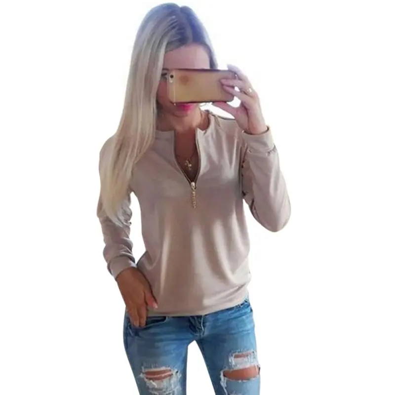 COCKCON Casual Ladies V-Neck Long Sleeve Hoodie Women Winter Jumper Pullover Tops #2362