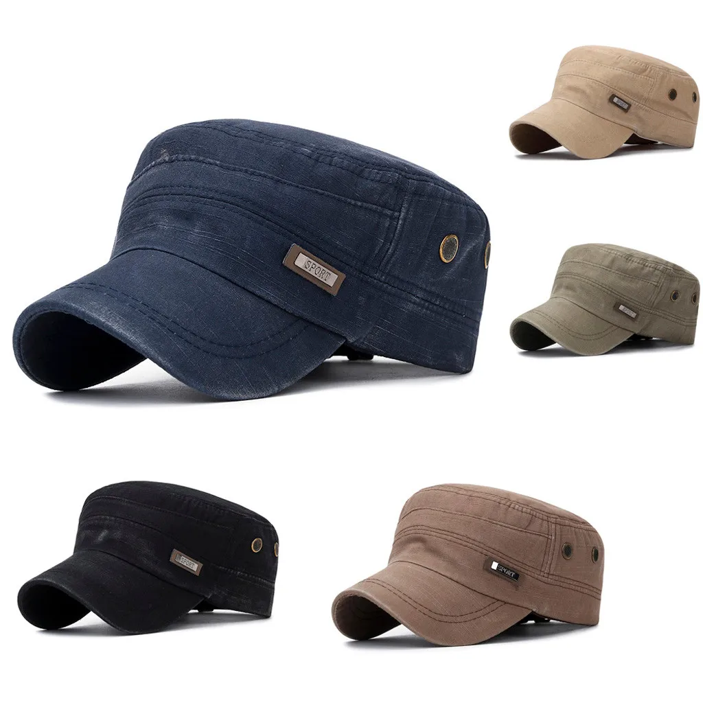 

KANCOOLD 2019 Fashion Men Women Multicolor Unisex Adjustable Classic Style Plain Flat Vintage Army Hat Cadet Patrol Cap