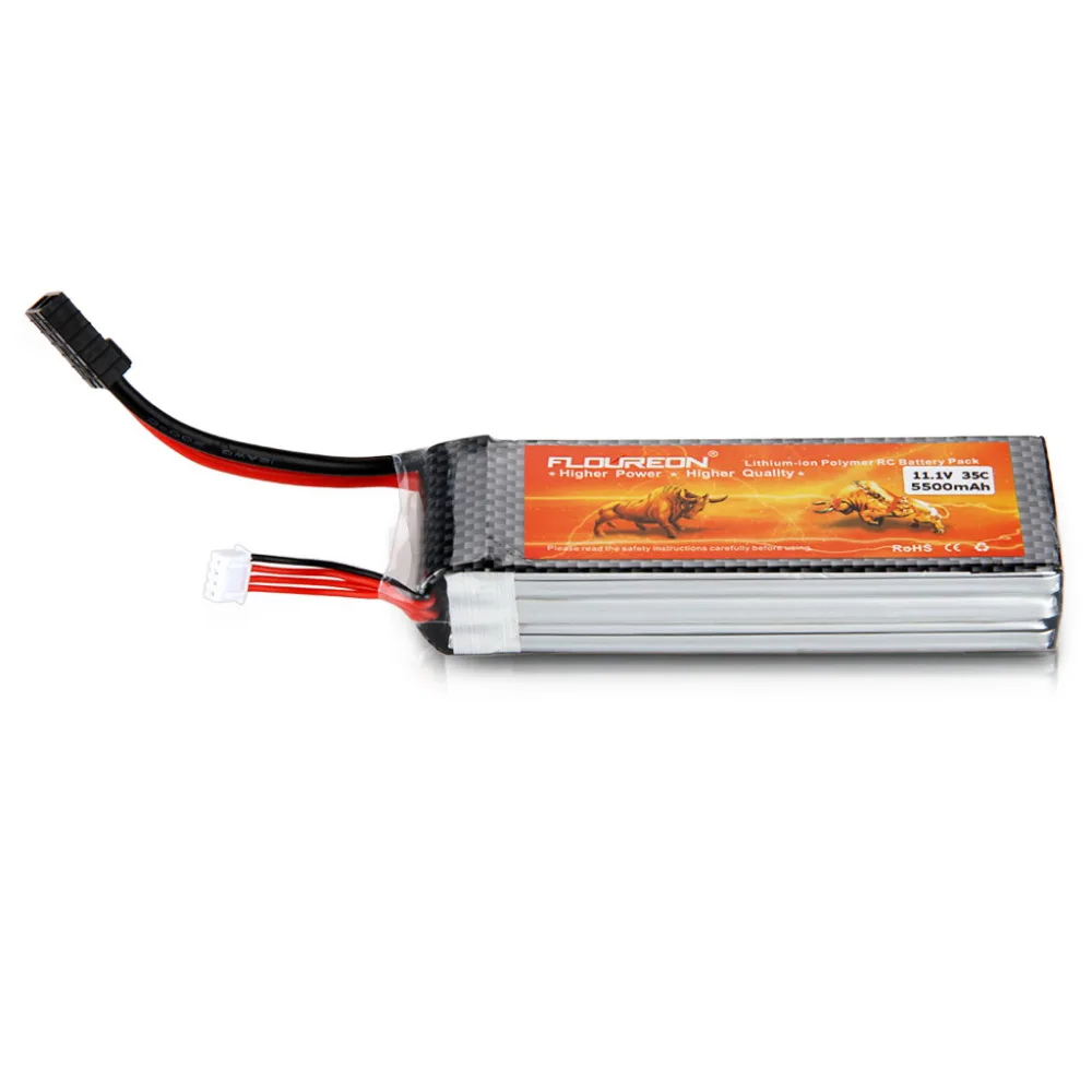 FLOUREON 11,1 V 5500mAh 35C 3S RC Lipo батарея Traxxas разъемы для вертолета RC игрушки управления литий-полимерные батареи