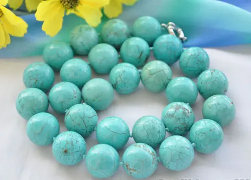 18inch Big 14mm round blue bead necklace AAA | Украшения и аксессуары