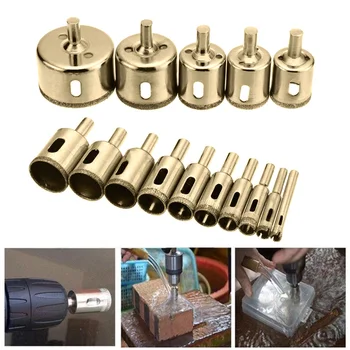 

15pcs Diamond Tool Drill Bit Hole Saw Set For Glass Ceramic Marble 6-50mm Pro High Quality Diamond Drills Tool Sets