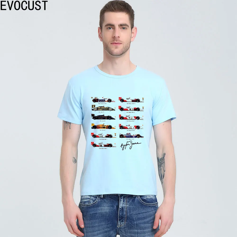 Мужская футболка All F1 Ayrton Senna sennacar хлопковая из лайкры новый дизайн|designer mens t shirts|mens