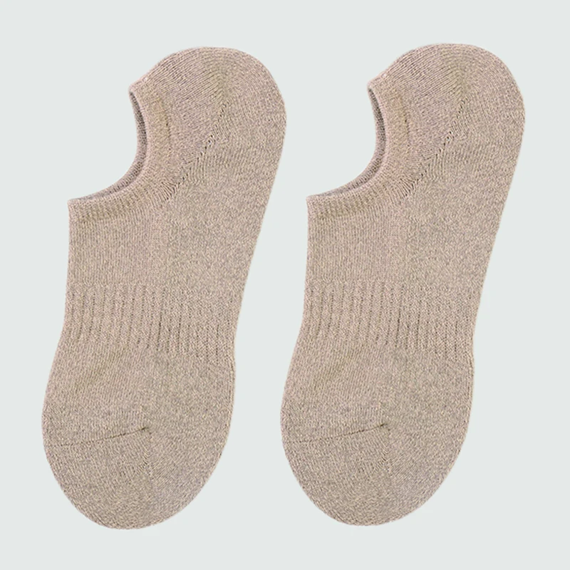 Хлопчатобумажные махровые носки мужские нескользящие хлопчатобумажные износостойкие пористые эластичные - Цвет: beige