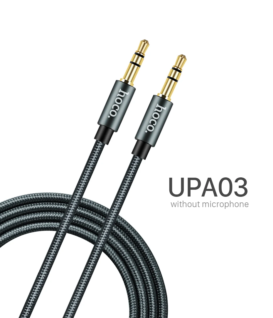 HOCO Audio Jack 3.5mm Jack Male to Male with Microphone Headphone AUX Cable for All Smartphone Car Subwoofer Speaker MP3/4 1m