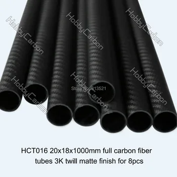 

8pcs Free shipping 20x18x1000mm High Quality 3K Carbon Fiber Fabric Wound/winded Tube Quadcopter arms