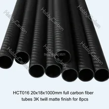 HCT016 8pcs/pack 20 x 18 x 1000mm High Quality 3K Carbon Fiber Fabric Wound/winded Tube Quadcopter arms
