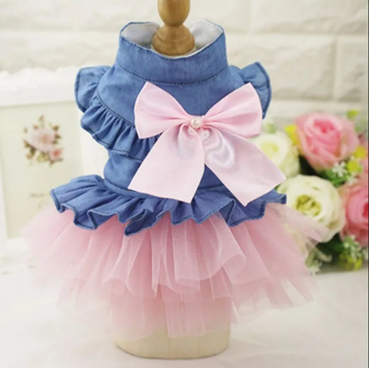 

Fashion Pet Dog Skirt Clothing Dog Denim Dress Dog Cat Spring Summer Comfortable Clothes