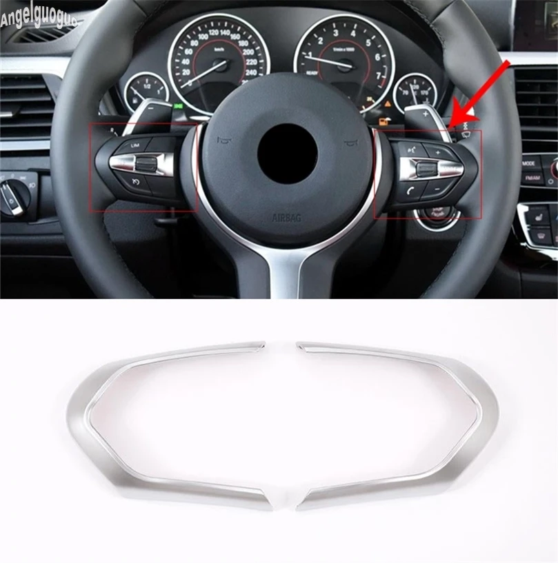 ABS chrome Car Steering Wheel Button Frame Sequins Covers Car styling