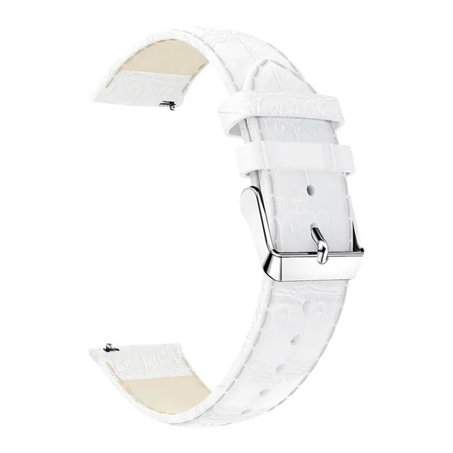 20 мм кожаный ремешок для часов Ремешок Для Xiaomi Huami Amazfit Bip Lite/GTR 42 мм/GTS Смарт-часы ремешок Браслет замена Correa - Цвет: Белый