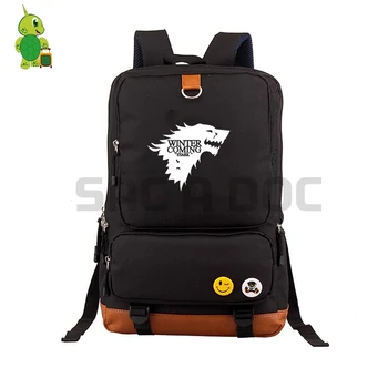 

Game of Thrones House Stark Backpacks Canvas School Bag for Teenagers Women Men Laptop Backpack Large Capacity Travel Bags