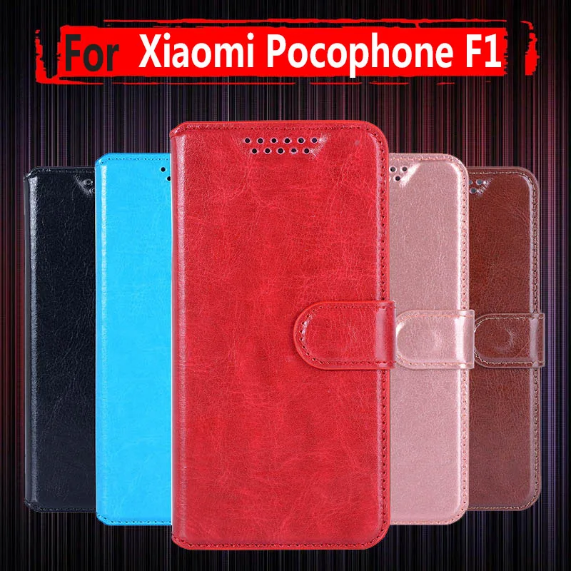 Custodie A Portafoglio Per Xiaomi Pocophone F1 Poco F1 Little F1 6.18 Pollici Pu Custodia Posteriore In Pelle Custodia Per Telefono Pocophone F1 Flip 