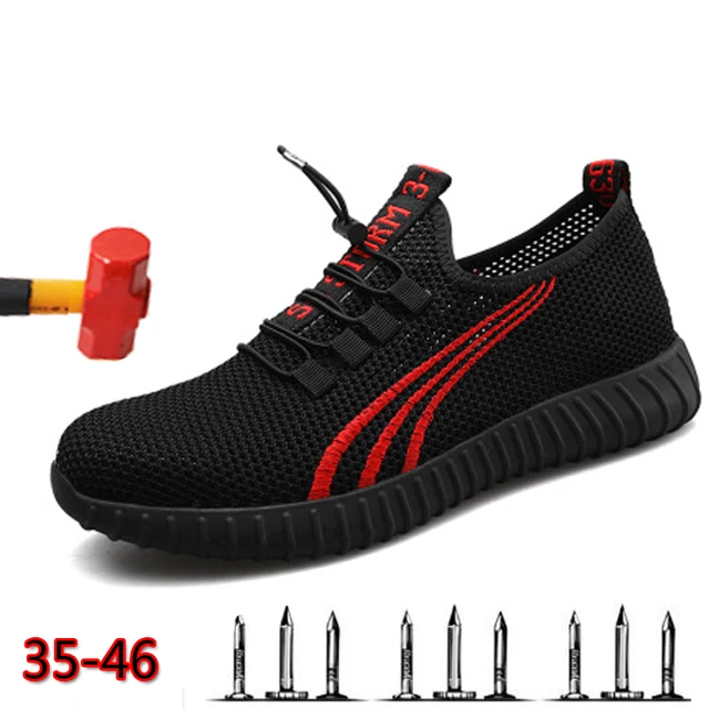 US $27.59 Safety Shoes Men's Steel Toe Lightweight Anti-smashing Unisex Work Sneakers breathable wear-resisti