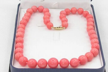 

huij 002155 GRADUATED 100% NATURAL PINK CORAL NECKLACE 14K GOLD CLASP
