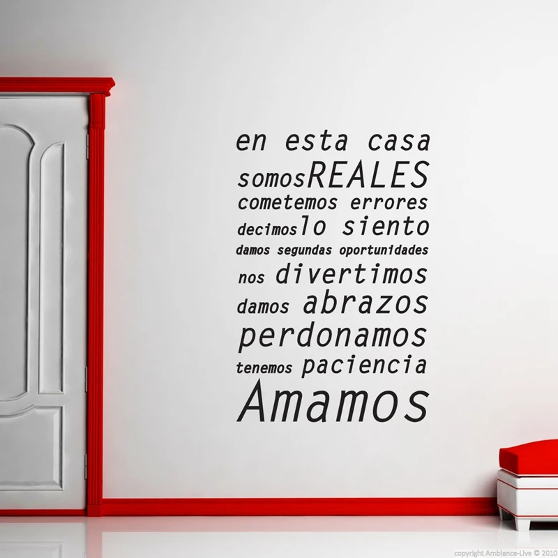 Spanish language vinyl wall decal sticker home living room wall art decoration , sticker En esta