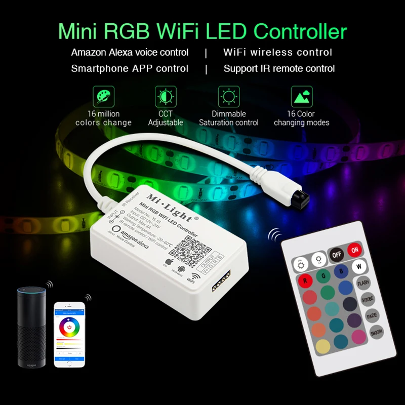 Mi light YL1S мини RGB WIFI светодиодный контроллер Amazon Alexa приложение для смартфона ИК