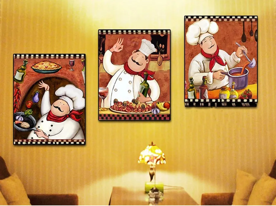 3pcs,diy diamond embroidery Italy Chef Kitchen diamond painting,full diamond mosaic picture of
