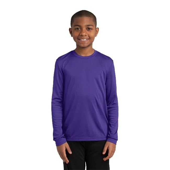 Sport-Tek YST350LS Youth Long Sleeve PosiCharge Competitor Tee Purple - Medium
