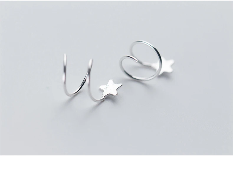 Modian вращающийся дизайн классические серебряные серьги-гвоздики со звездами из стерлингового серебра 925 пробы женские милые ювелирные изделия Корейские Крошечные серьги