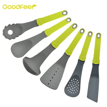 

Goodfeer Nylon Utensil Tools with Long Handle Spatula, Soup Salad Spoon Ladle, Ladle, Spaghetti Server, Slotted Turner Cookware