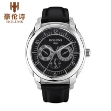 HOLUNS CS004 Смотреть Женева Марка часы мужские многофункциональный двойной календарь световой 24 часов указывает relogio masculino
