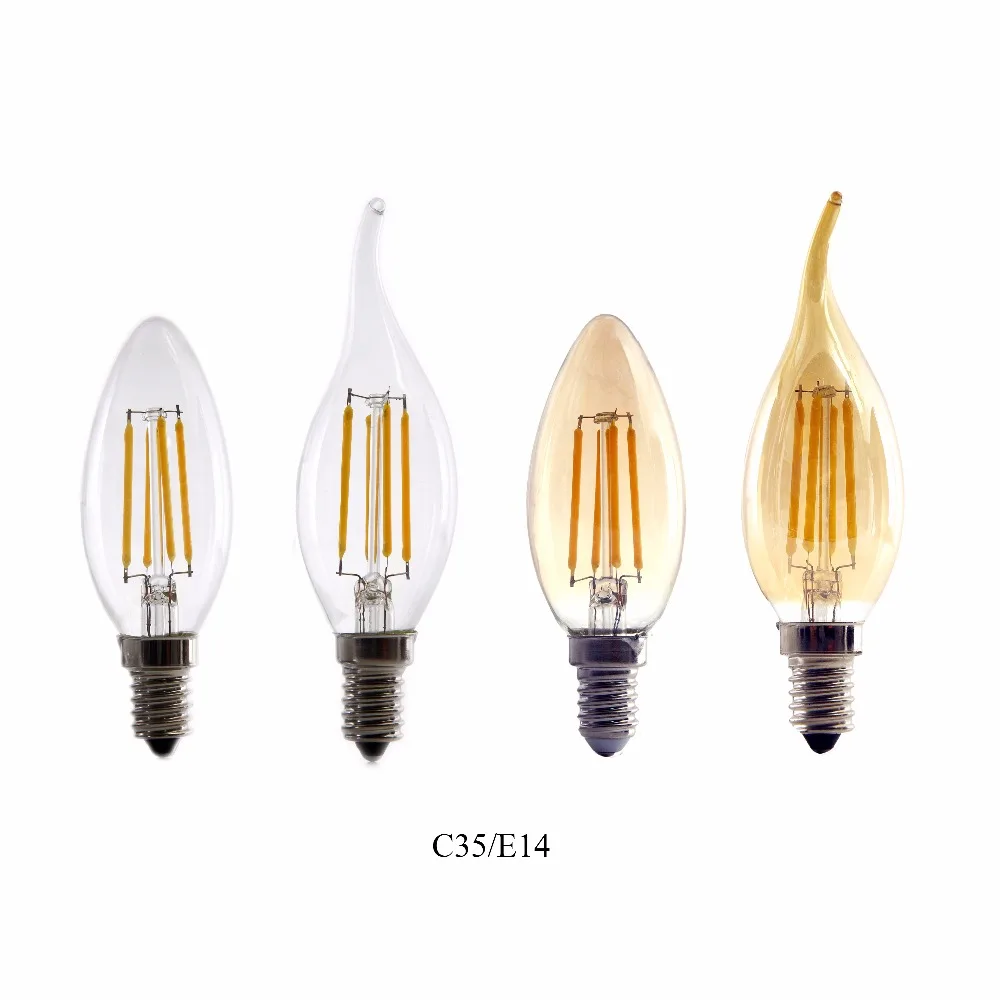 E14 2 Вт 4 6 C35 C35L Ретро нити Светодиодный лампа Vantage люстра ночник 220 В для домашние