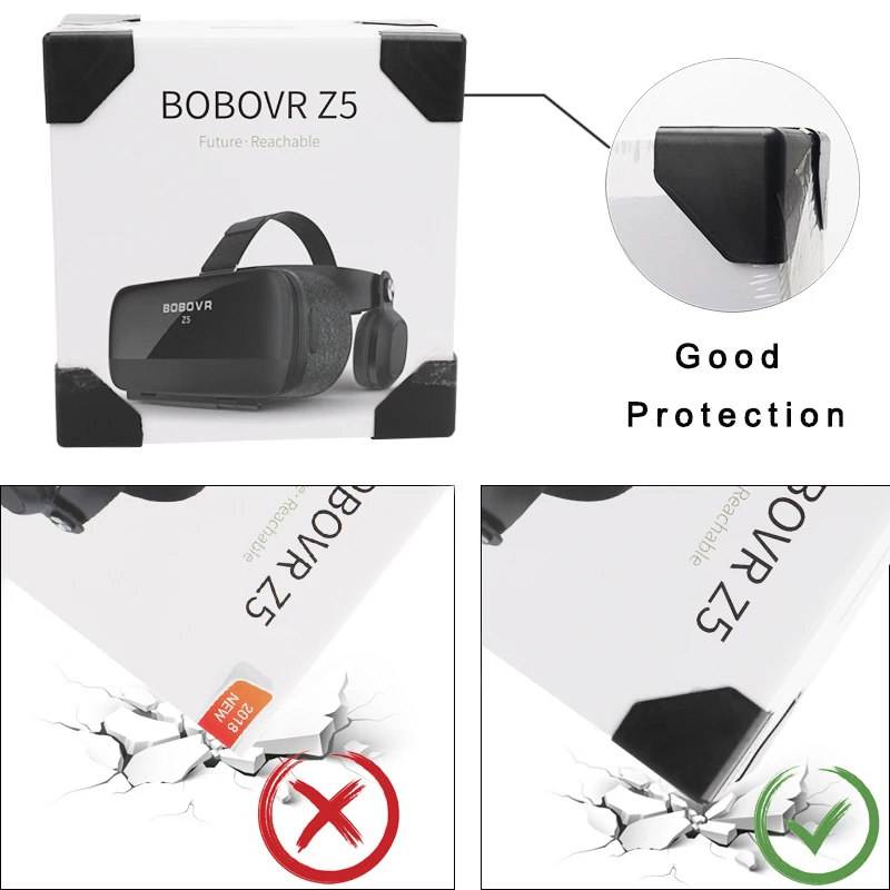 BOBOVRZ5 120 FOV 3D Cardboard VR удаленный Шлем очки виртуальной реальности VR гарнитура очки для 4,7-6,2 'мобильного телефона