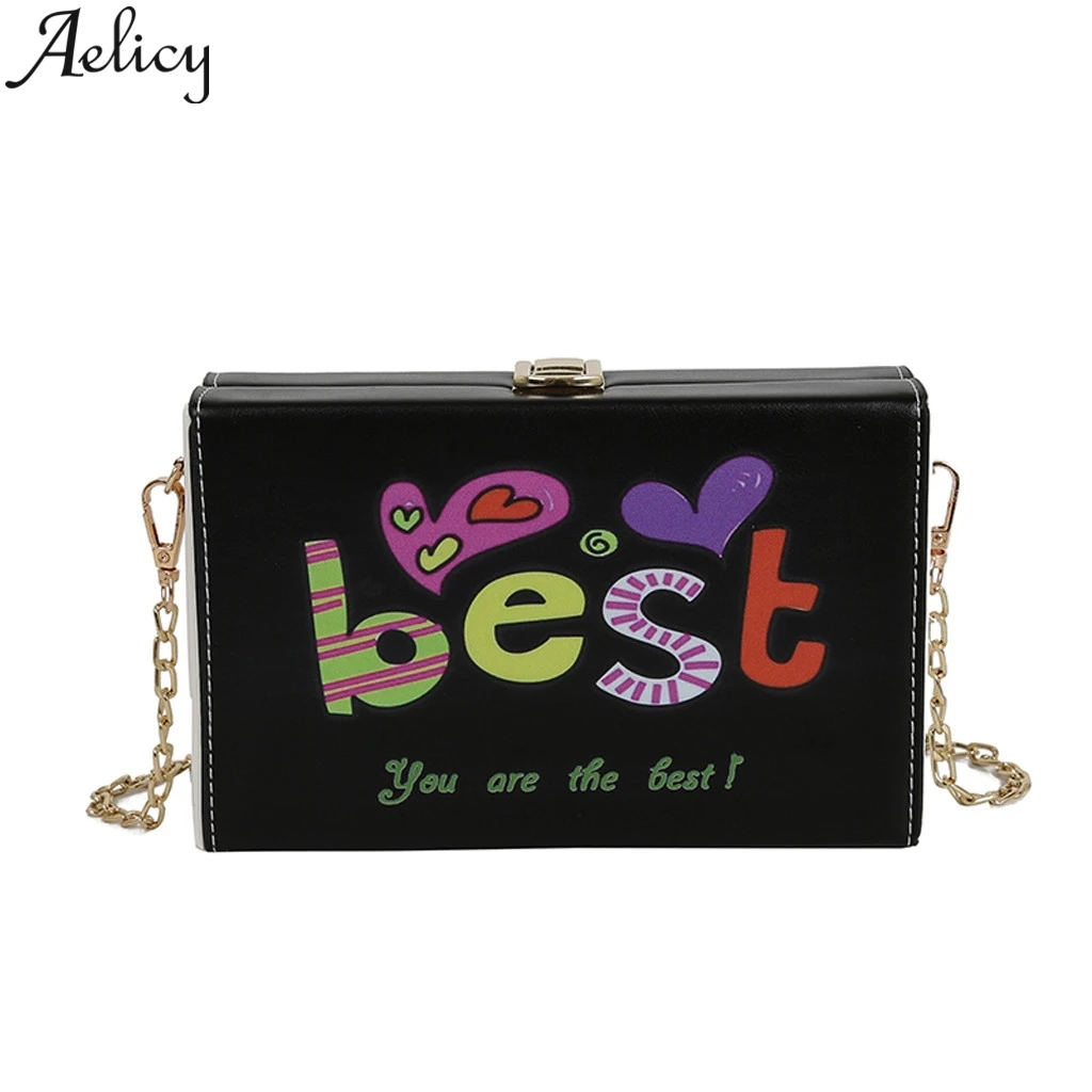 Aelicy Bags For Women 2019 Fashion Wild Simple Messenger Bag Grils Women's Letter Best Love Hasp Package Chain | Багаж и сумки