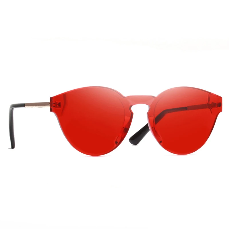 Oversize-прозрачные круглые солнцезащитные очки Для женщин Брендовая Дизайнерская обувь без оправы кадров ясно солнцезащитные очки леди uv400
