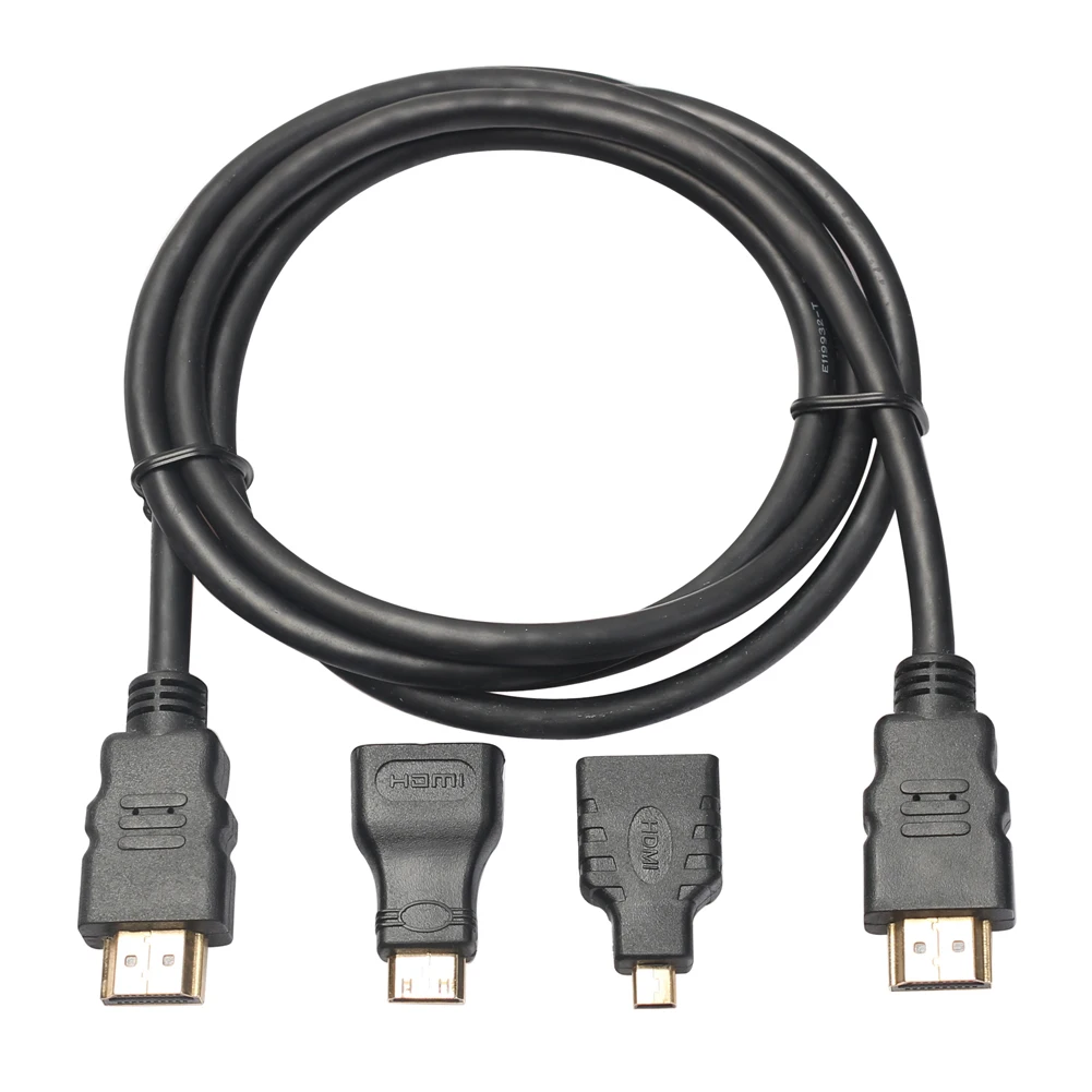 3 In 1 HDMI TO HDMI Mini/Micro HDMI Cable Gold plating Adapter