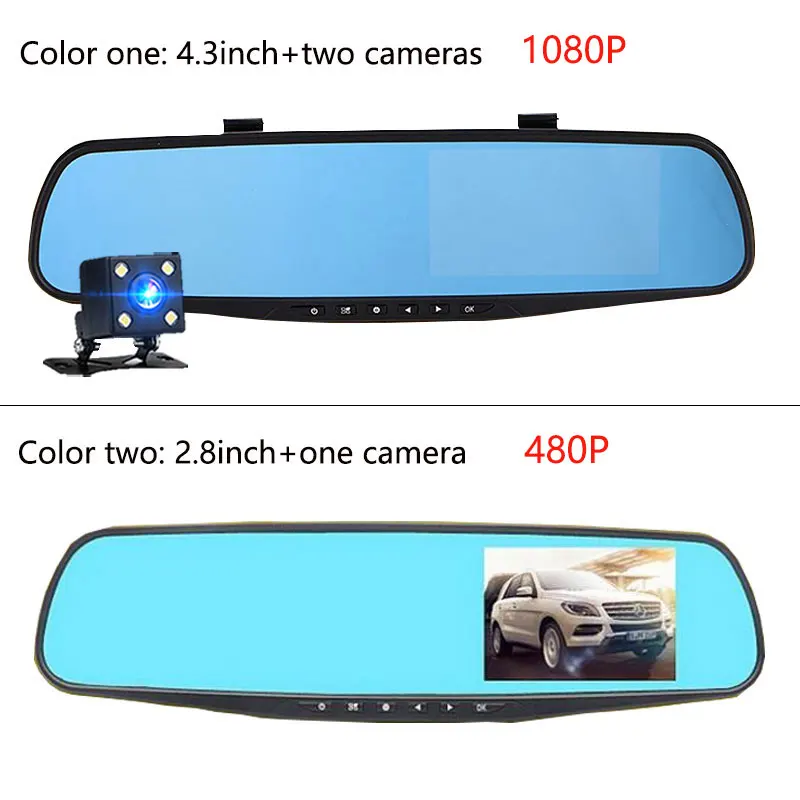 FHD 1080P Car DVR Double lens Car camera rearview mirror Video Recorder Dash cam Auto Blackbox Night Vision G-Sensor