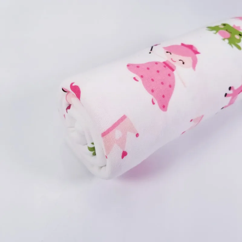 

New arrival 50x40cm Pink Princess Combed Cotton Knitted Jersey Fabric for DIY baby clothes, bibs, coated, bed sheets material