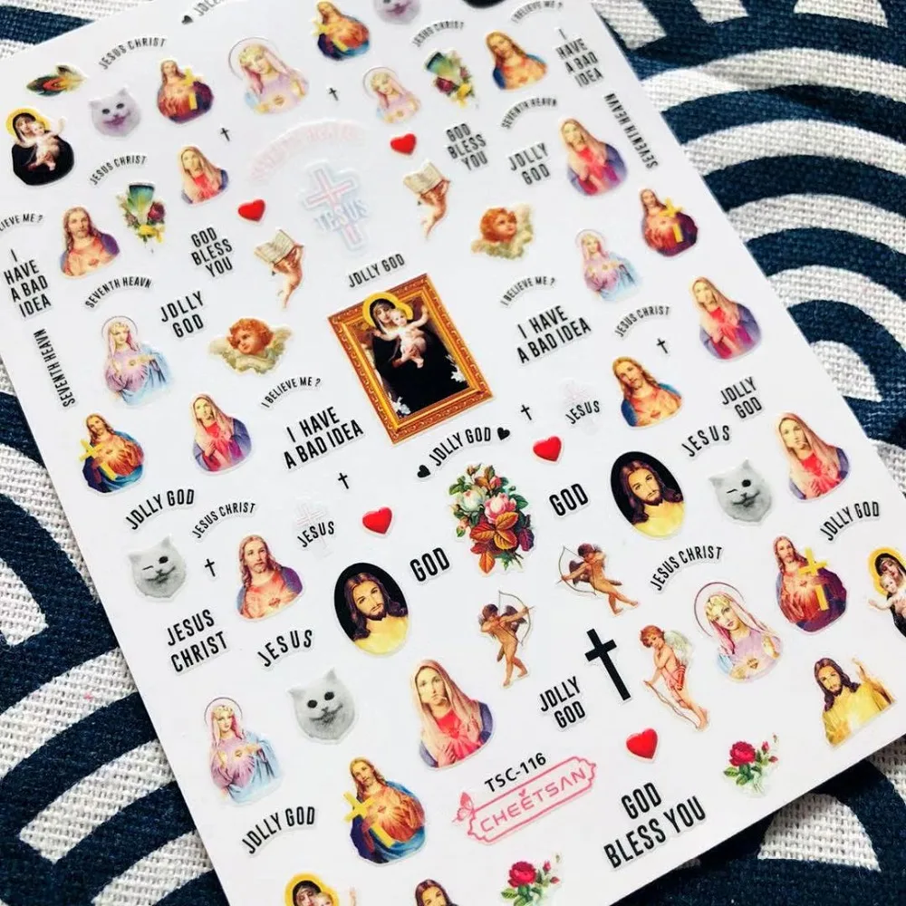 TSC 116 Cheetsan бренд Иисус Дева Мария 2018 новейшие 3d Нейл арт переводные наклейки на