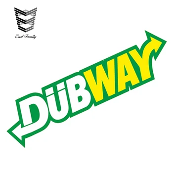 

EARLFAMILY 15cm x 5cm Funny DUBWAY Parody Design for Ratlook Style Camper Van etc. Vinyl Car Sticker Car Styling Decal