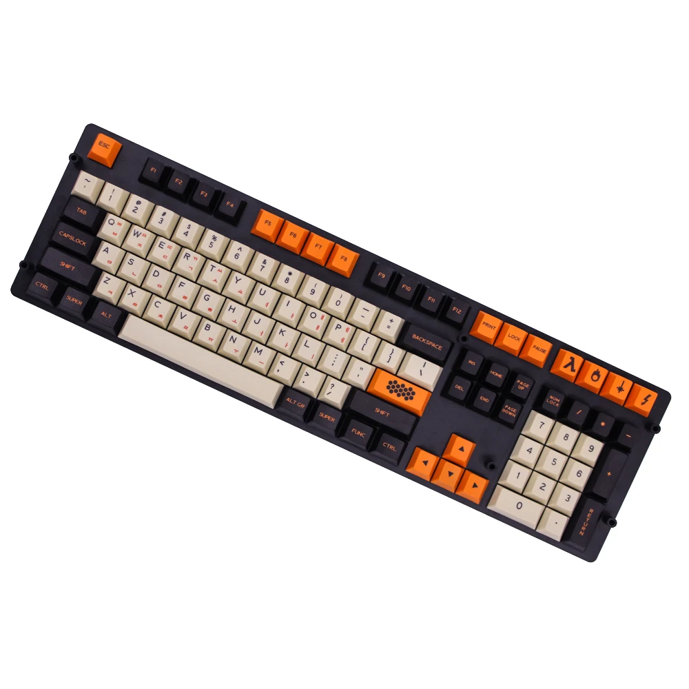 

Big Carbon 108/125 Key PBT Cherry Original Height Keycap White Dye-Sublimated Korean Version Keycap for Mechanical Keyboard