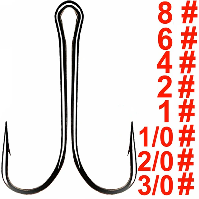 Fishing Hooks Double Fly Tying Duple For Jig Bass Fish Size 1 2 4