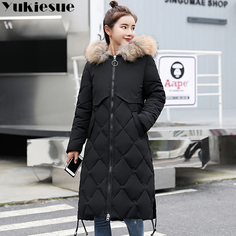 2018 New Winter Jacket Women Faux Fur Hooded Parka Coats Female Long Sleeve Thick Warm Snow Wear Jacket Coat Mujer Quilted Tops