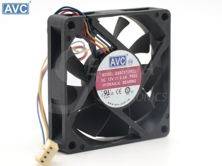 

AVC 7cm DSSC0715R2L 12V 0.3A 4Wire pwm HYDRULIC Bearing Cooling Fan