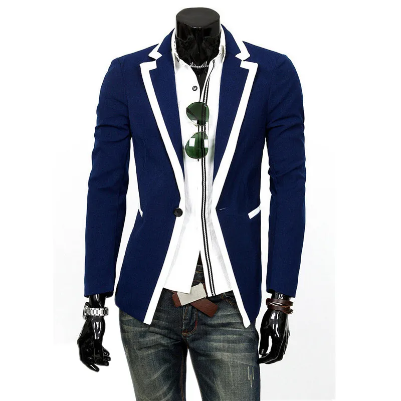 2015 New Arrival Fashion Sale men blazer Classical edge suit men suit jacket 3 Colors Size M-2XL