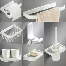 Белый набор аксессуаров для ванной комнаты, латунный керамический стакан, держатель для туалетной щетки, мыльница, бумажные держатели для полотенец, аксессуары для ванной комнаты