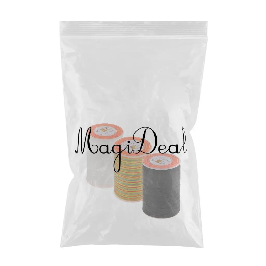3 Pieces Waxed Thread 0.35mm 300m Polyester Cord Sewing Threads Stitching Leather Craft Bracelet DIY Apparel Sewing Fabric
