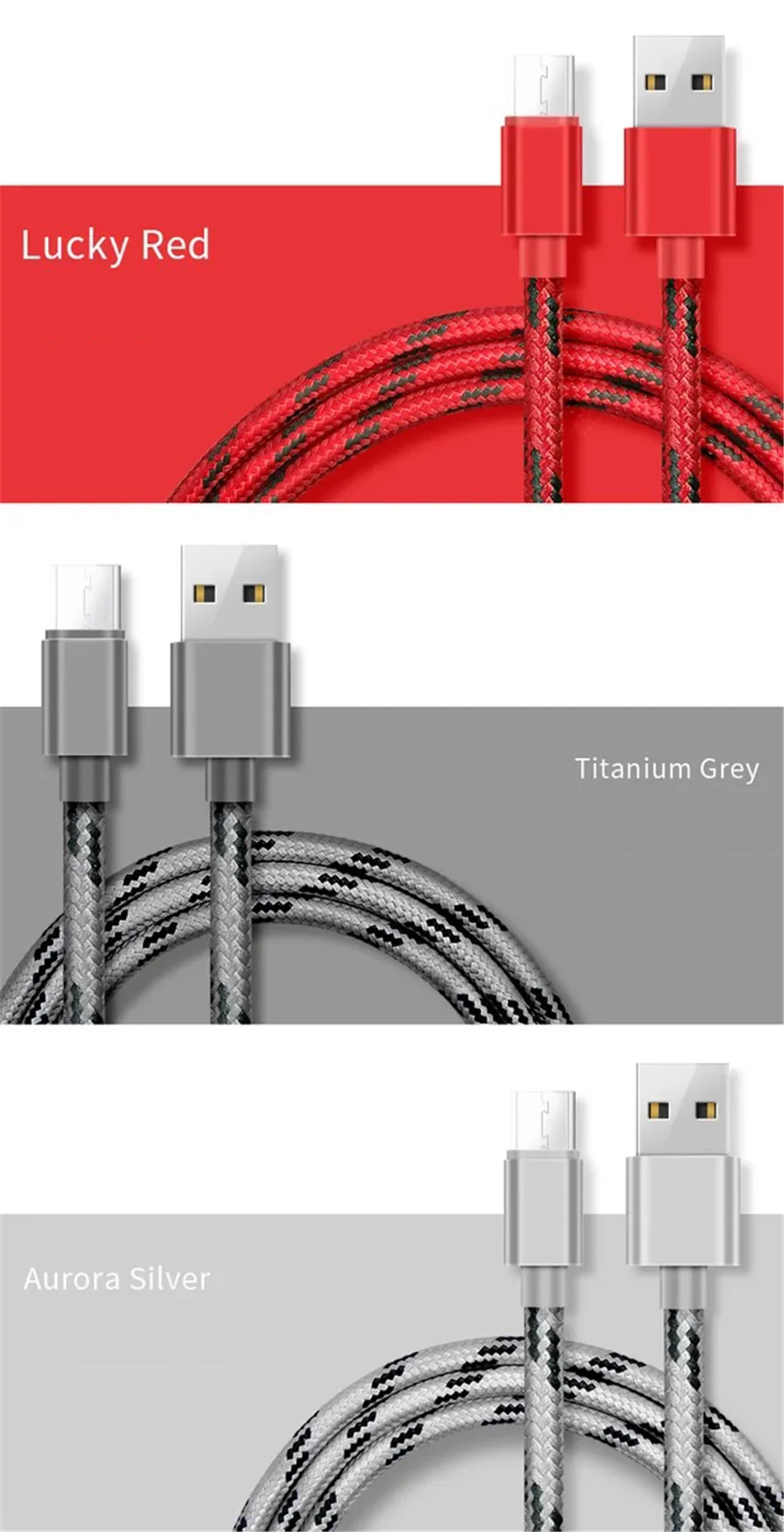 NOHON Nylon USB Cable Android For Samsung Galaxy S7 S6 Edge Huawei Xiaomi 4 Micro USB Charger Data Sync Cable 2.4A Fast Charging (12)
