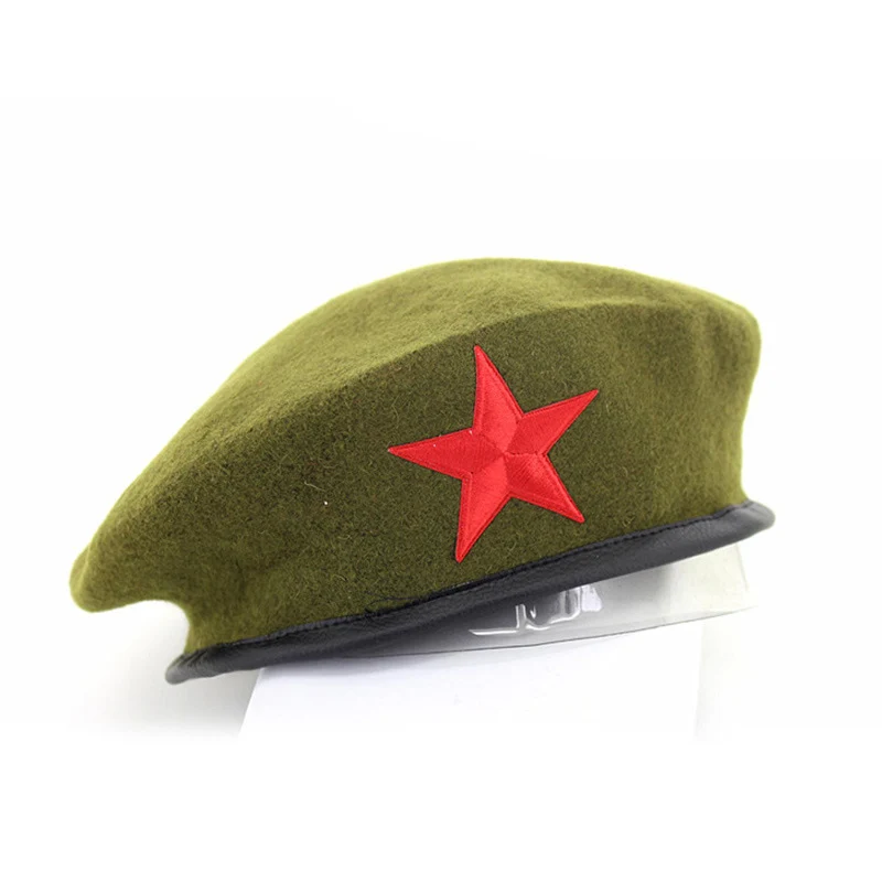 wool beret mens High Quality Wool Berets fashion Army cap Star Emblem Sailor Dance Performance Hat Trilby chapeau for men women unisex GH-400 mens fleece beret Berets