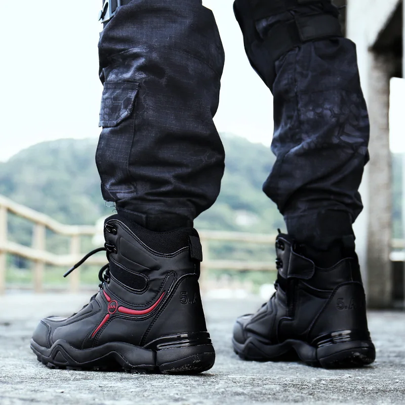 marfim Sapatos Tático Masculina Dos Militar Preto Exército De Inverno Do Botas Calçados Especiais Das Deserto Combate Genuína Couro Camurça Forças Homens xRI4q4