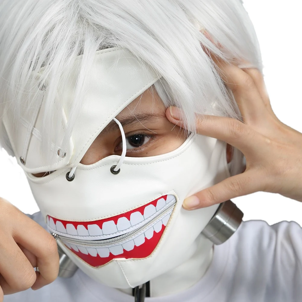 Tokyo Ghoul Kaneki Ken Anime Full Leather Mask & Eye Patch Tokyo Ghoul Kaneki Ken Anime Full Leather Mask & Eye Patch