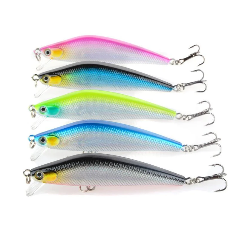5Pcs Minnow Lure Wobbler Bait 7.5cm 7g Crankbait Artificial Bass Bionic