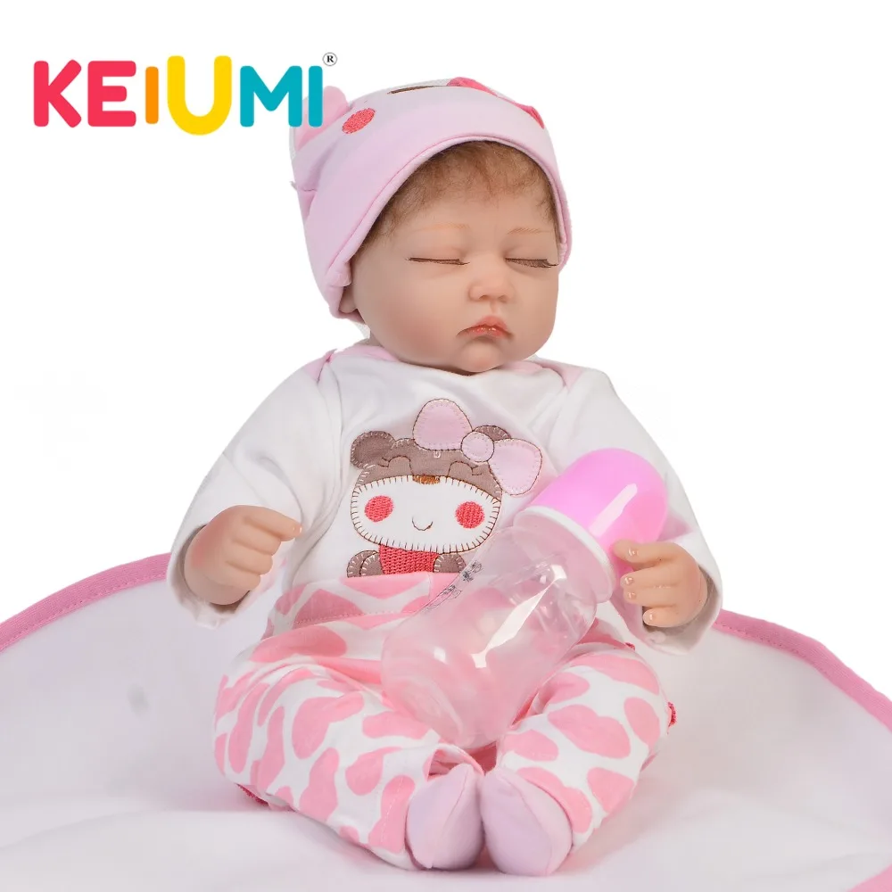Lovely Close eyes 17 Inch Soft Silicone Vinyl Reborn Baby Dolls